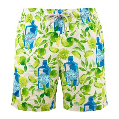 Saint Barth Gustavia Swimsuit With Gin And Lime Print In Multicolor