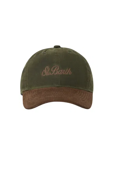 Saint Barth Hat With Visor  Visiera In Contrast In Green