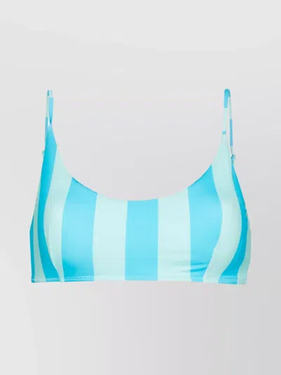 Saint Barth Judy Bikini Top With Stripes Pop Print In Blue