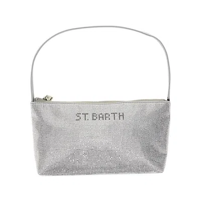 Saint Barth Kids Shoulder Bag Whit Rhinestone Kids In Gray