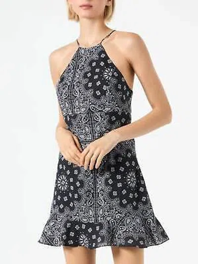 Pre-owned Saint Barth Mc2  Black Bandanna Print Slip Dress Avrill