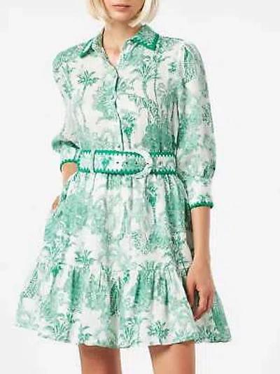 Pre-owned Saint Barth Mc2  Jungle Print Linen Short Dress In Green