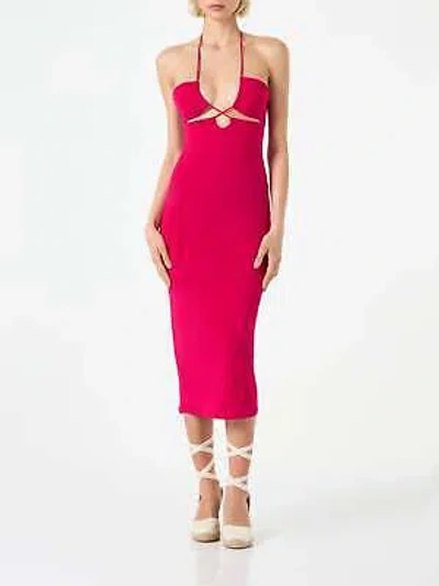 Pre-owned Saint Barth Mc2  Longuette Cutout Fuchsia Dress Farah In Pink