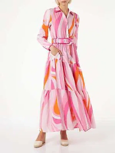 Pre-owned Saint Barth Mc2  Multicolor Shape Wave Dress With Embroideries In Pink