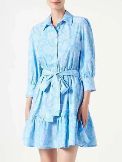 Pre-owned Saint Barth Mc2  Paisley Print Cotton Short Dress Daisy In Blue