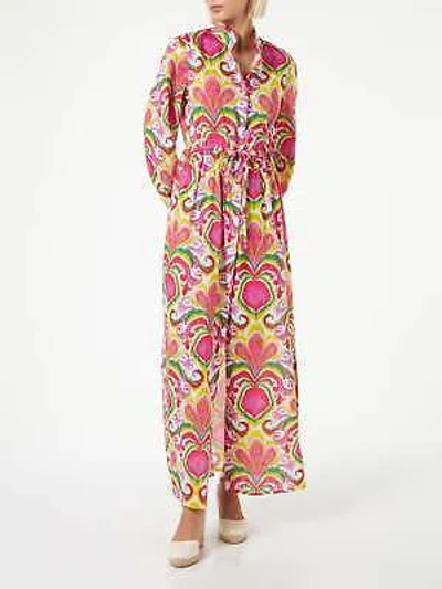 Pre-owned Saint Barth Mc2  Woman Beach Dress With Ikat Print In Pink