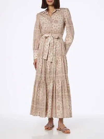 Pre-owned Saint Barth Mc2  Woman Beige Bandanna Cotton Dress Jensen In White