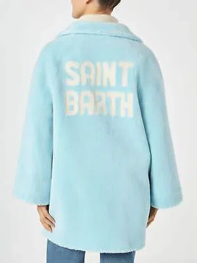 Pre-owned Saint Barth Mc2  Woman Coat Light Blue Teddy Fabric