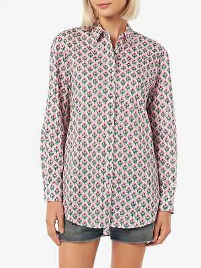 Pre-owned Saint Barth Mc2  Woman Cotton Shirt Brigitte With Flower Print In Pink