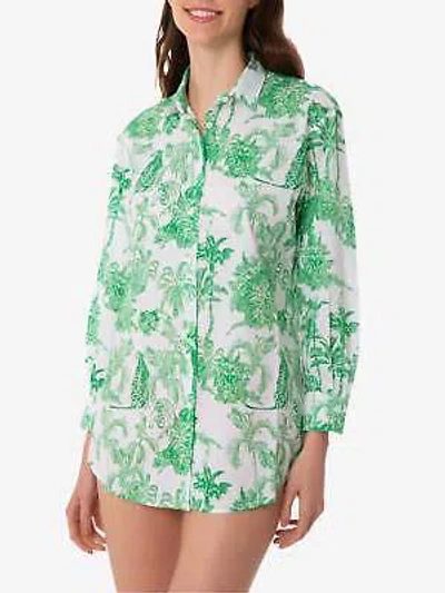 Pre-owned Saint Barth Mc2  Woman Cotton Shirt With Toile De Jouy Print M In Green