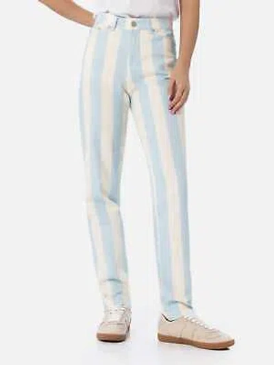 Pre-owned Saint Barth Mc2  Woman Light Blue Striped Print Denim Belleville