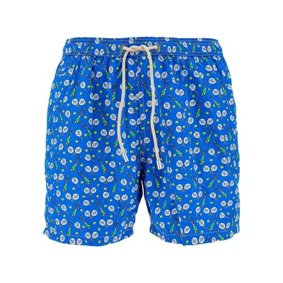 Saint Barth Padel Winner Print Swim Shorts In Blue