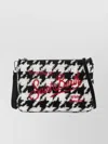 Saint Barth Parisienne Bouclé Houndstooth Clutch Bag In Black