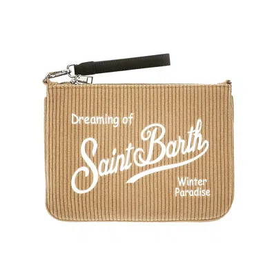 Saint Barth 'parisienne' Corduroy Pouch Kids In Nude