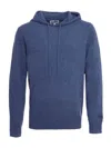 Saint Barth Premium Wool Hooded Sweatshirt With Kangaroo Pocket In Blue