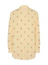 Saint Barth Relaxed Fit Striped Shirt With Cherry Embroidery In Neutral