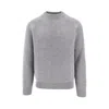 Saint Barth Ribbed Wool Crewneck Sweater In Gray