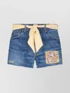 Saint Barth Arizona Attached-scarf Denim Shorts