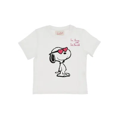 Saint Barth Short-sleeved T-shirt With 'snoopy' Print Kids In White