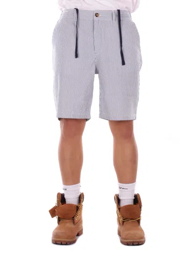 Saint Barth Shorts In Bianco Grigio Azzurro