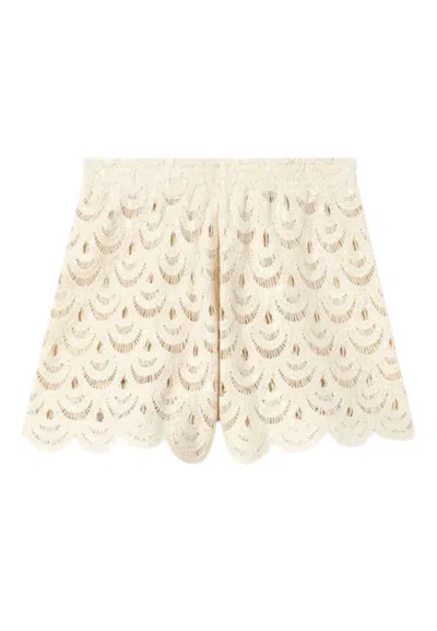 Saint Barth Shorts With Woman  Micro Sequins In Light