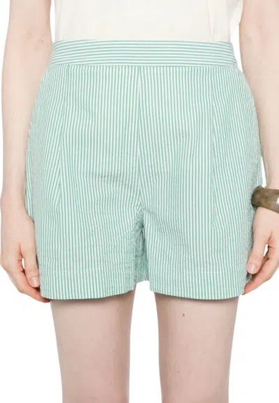Saint Barth Shorts Woman  Green Striped