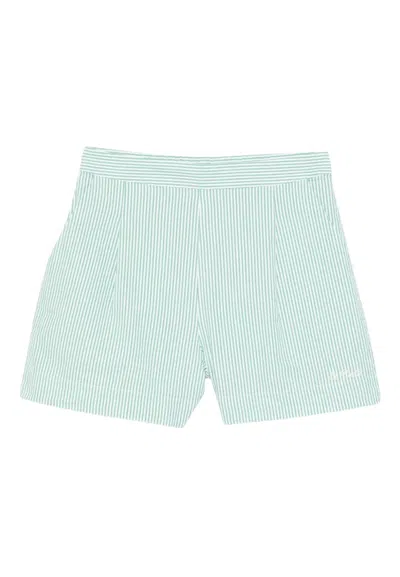 Saint Barth Shorts Woman  Striped In Sky Blue