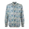 Saint Barth Mc2  Sikelia Incotone Men's Shirt With Print Ajrakh In White, Blue