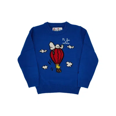 Saint Barth Snoopy Intarsia 'douglas' Sweater - Kids In Blue