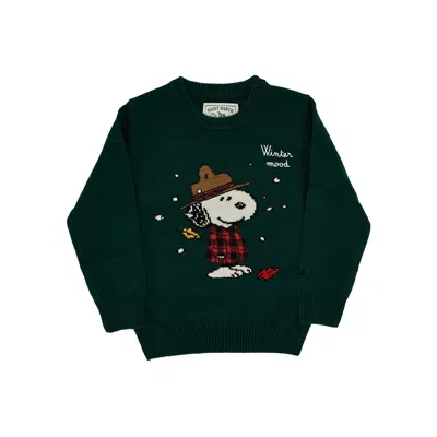Saint Barth Snoopy Intarsia 'douglas' Sweater - Kids In Green