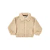 Saint Barth Teddy Jacket With Logo Embroidery Kids In Brown