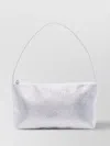 Saint Barth Top Handle Shoulder Bag With Rhinestone Embellishment In Grey