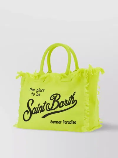 Saint Barth Tote Bag Trimmed Graphic Print In White