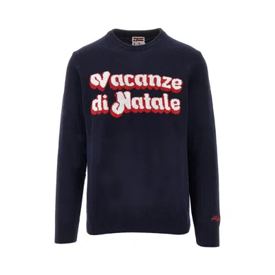 Saint Barth 'vacanze Di Natale' Crewneck Sweater In Blue