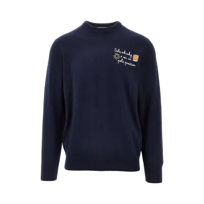 Saint Barth 'vacanze Di Natale' Embroidered Sweater In Blue