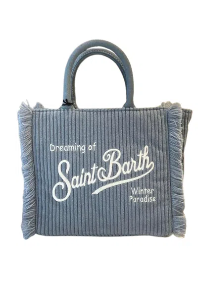 Saint Barth Vanity Mini Corduroy Woman  36 Emb In Blue