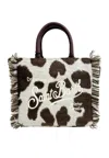 Saint Barth Vanity Mini Felt Woman  Cow 10 In Animal Print