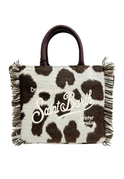 Saint Barth Vanity Mini Felt Woman  Cow 10 In Animal Print