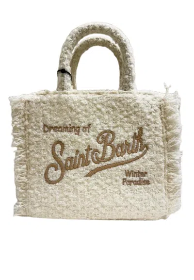 Saint Barth Vanity Mini Tweed Woman  10 Emb In Neutral