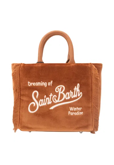 Saint Barth Vanity Mini Velvet Woman  18 Emb In Brown