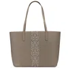 Saint Botolph Women's Neutrals The Pat Shell For The  Oyster Bag--taupe With Applique In Black