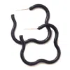 Saint Botolph Women's  Logo Earrings - Large Hoop In Black Enamel In Black