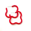 Saint Botolph Women's  Logo Earrings - Large Hoop In Red Enamel In Red