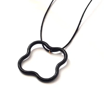 Saint Botolph Women's  Logo Pendant Necklace In Black Enamel