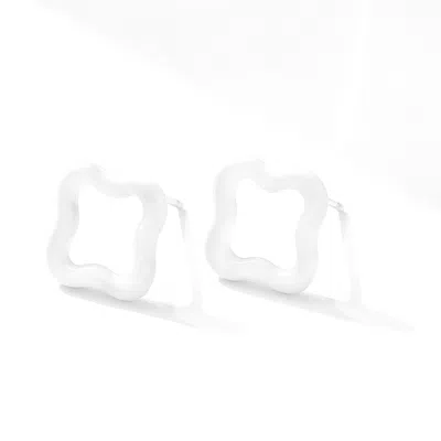Saint Botolph Women's  Logo Stud Earrings In Blanco White Enamel