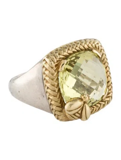 Pre-owned Saint By Sarah Jane Two-tone Citrine Nobility Bee Cocktail Ring In Multi