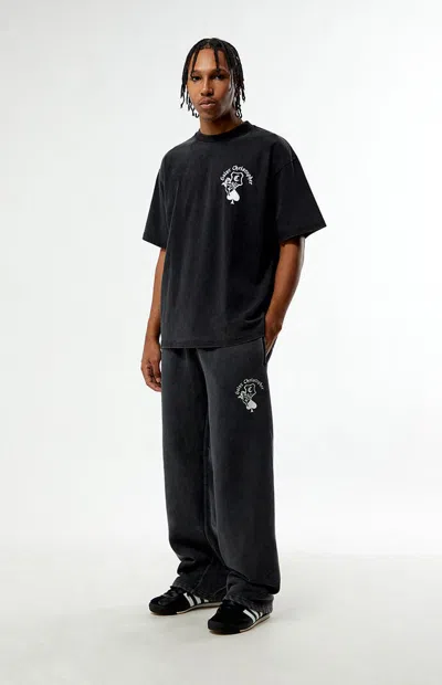 Saint Christopher Men's Cherub Crest Baggy Sweatpants In Washed Black