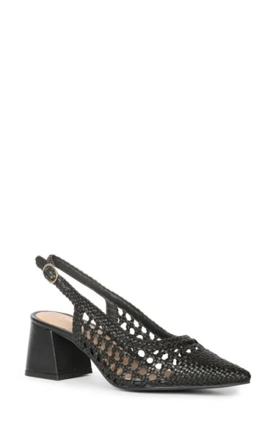 Saint G Calli Woven Slingback Pump In Black