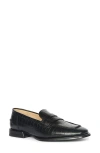 Saint G Carla Croc Embossed Loafer In Black