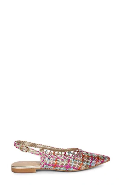 Saint G Chayya Metallic Woven Slingback Flat In Rainbow